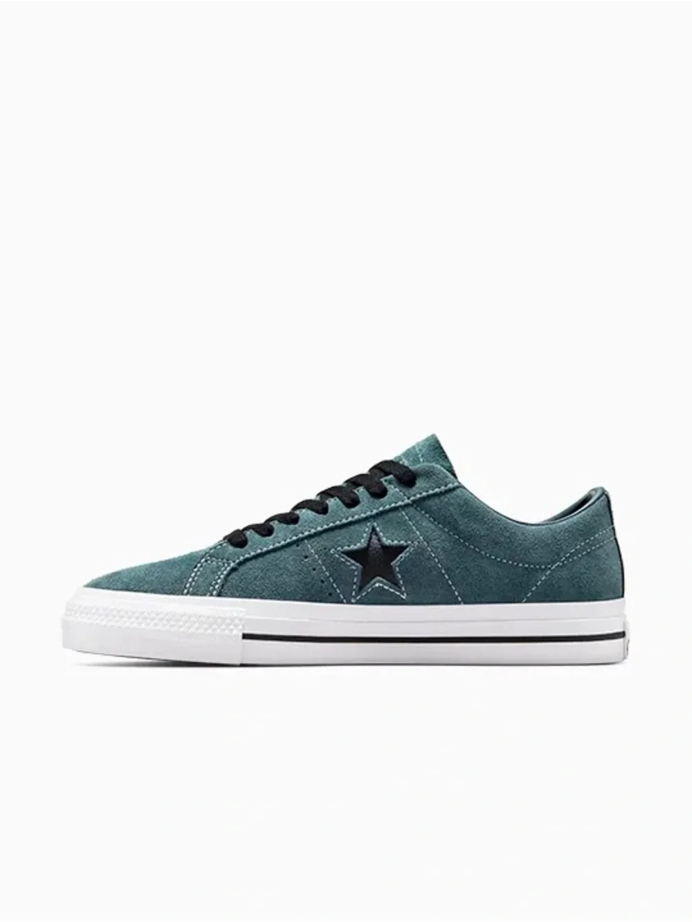 Converse Kids Teal Suede One Star Sneakers with Black Star - Picture 13 of 14